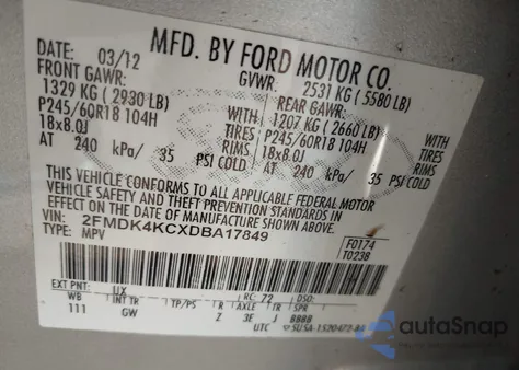 2013 Ford Edge Limited from USA, damaged, VIN 2FMDK4KCXDBA17849